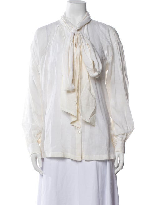 Michael Kors Mock Neck Long Sleeve Button-Up Top