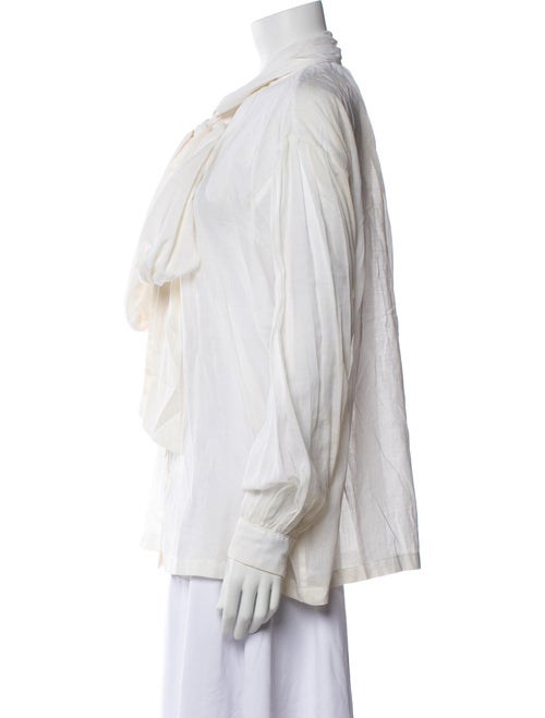 Michael Kors Mock Neck Long Sleeve Button-Up Top