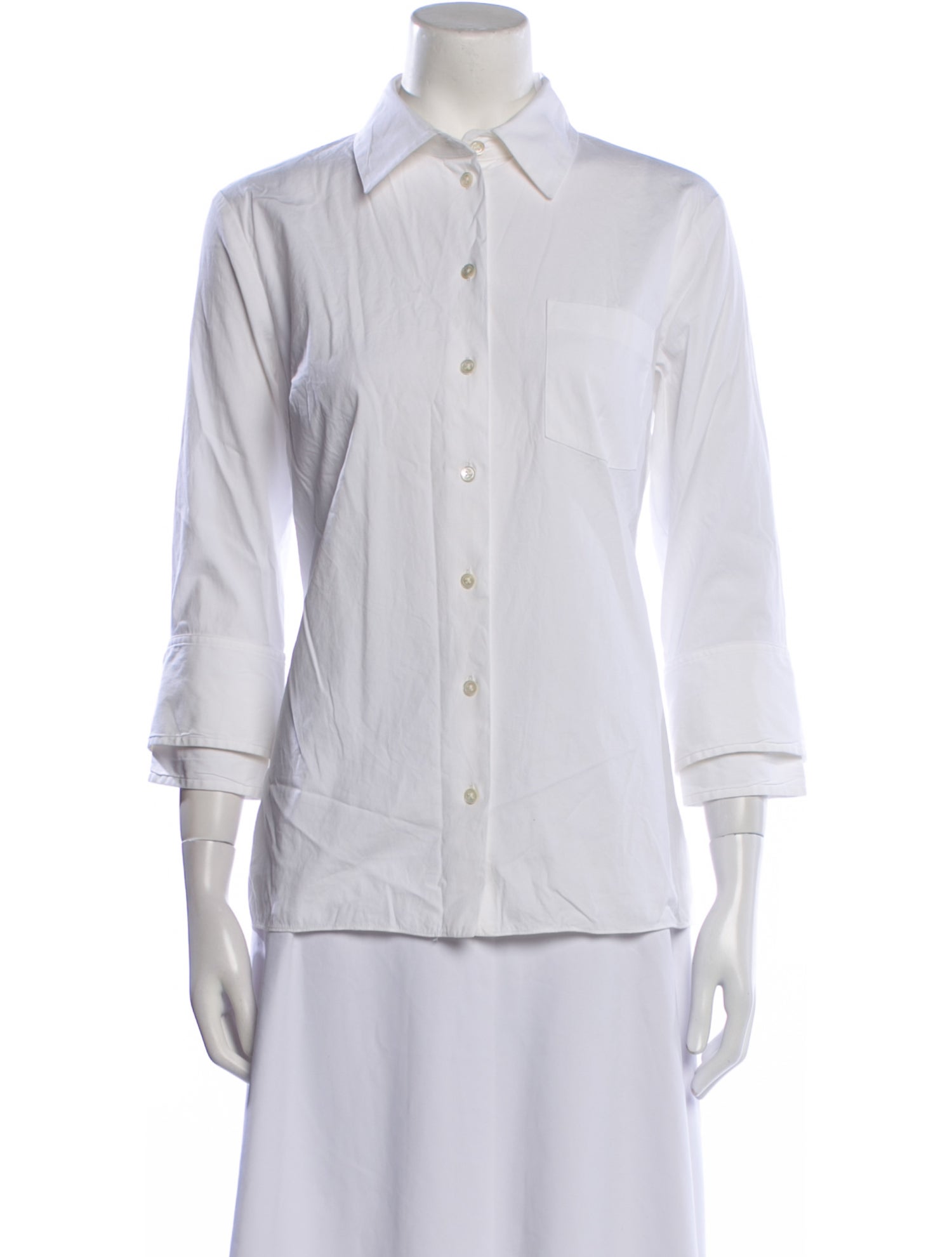 Michael Kors Three-Quarter Sleeve Button-Up Top