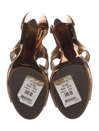Michael Michael Kors Patent Leather Animal Print T-Strap Sandals