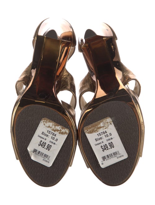 Michael Michael Kors Patent Leather Animal Print T-Strap Sandals