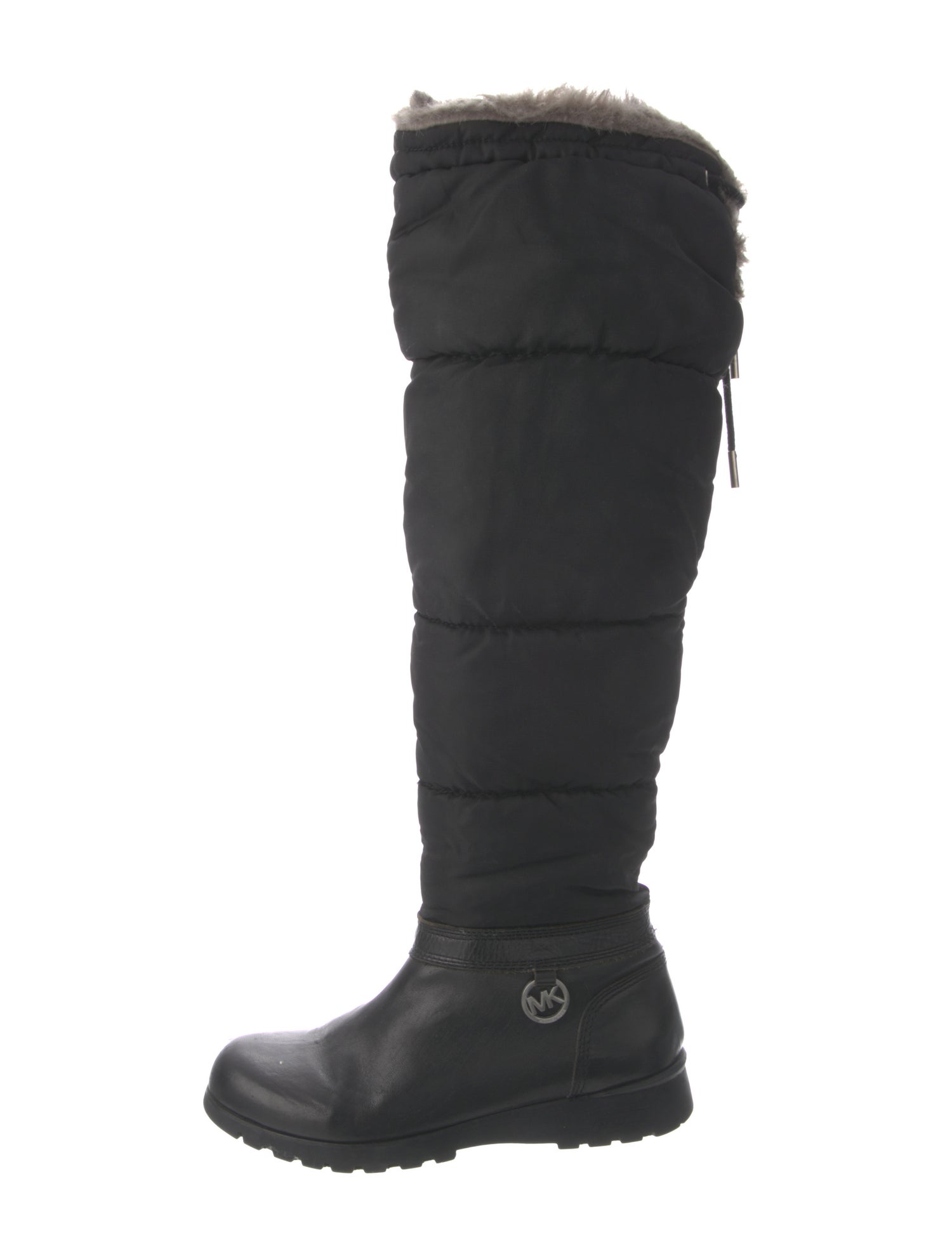 Michael Kors Nylon Faux Fur Trim Slouch Boots