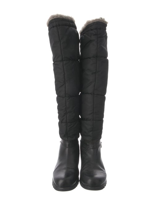 Michael Kors Nylon Faux Fur Trim Slouch Boots