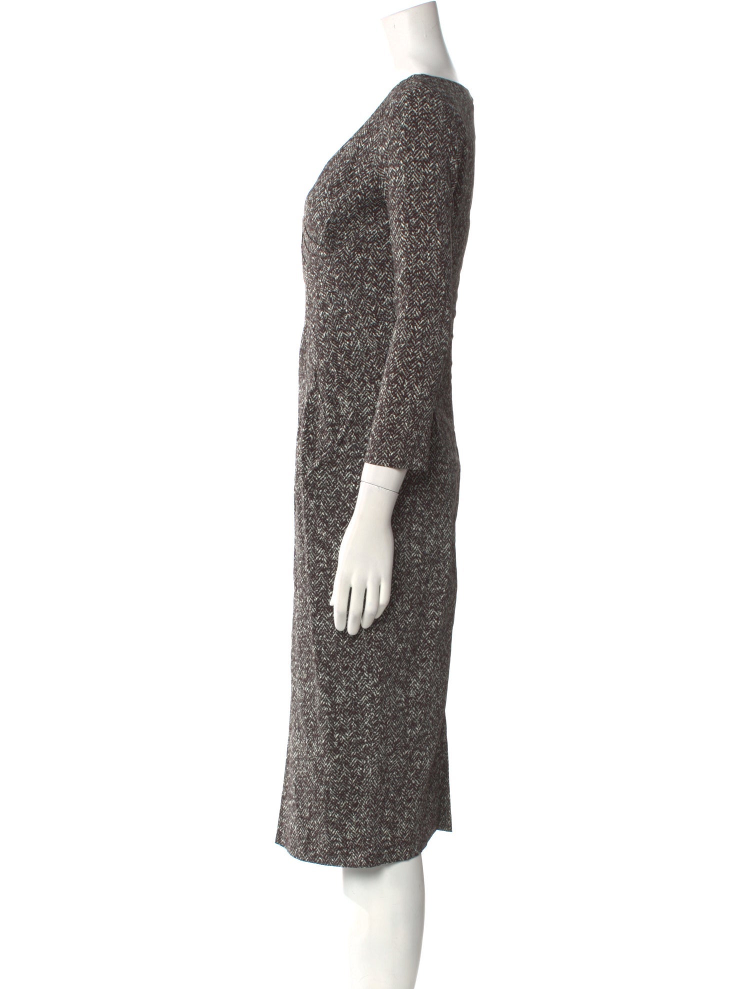 Michael Kors V-Neck Midi Length Dress