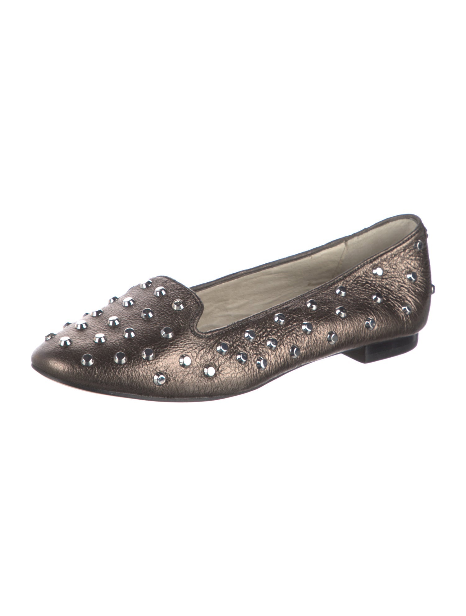 Michael Kors Leather Studded Accents Ballet Flats