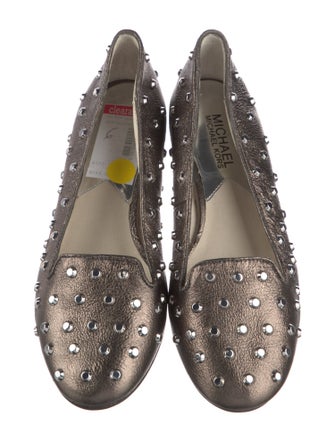 Michael Kors Leather Studded Accents Ballet Flats