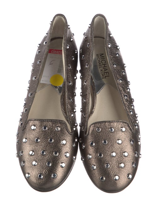 Michael Kors Leather Studded Accents Ballet Flats
