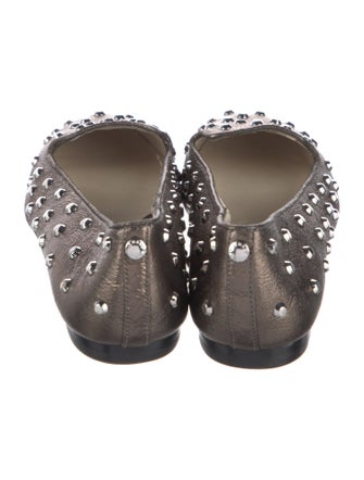 Michael Kors Leather Studded Accents Ballet Flats