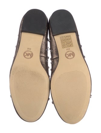 Michael Kors Leather Studded Accents Ballet Flats