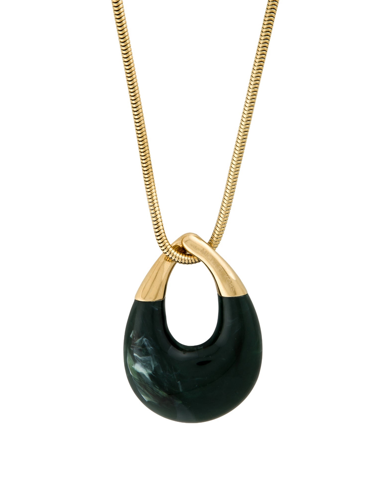 Michael Kors Acrylic Teardrop Pendant Necklace