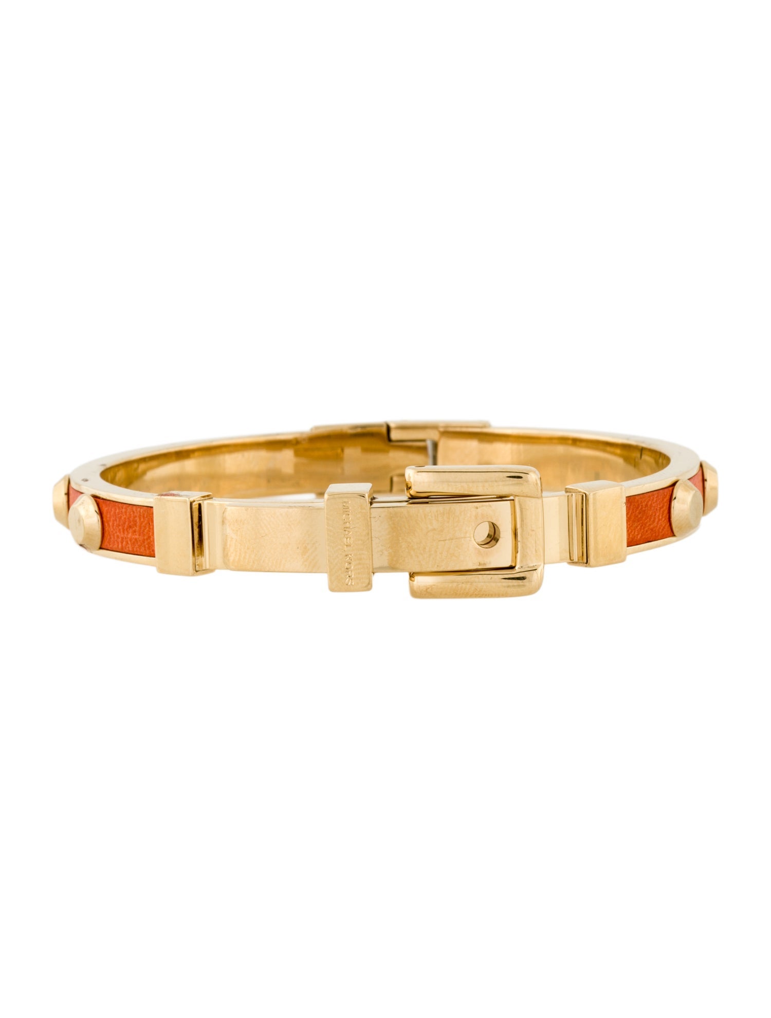 Michael Kors Leather Studded Buckle Bangle Bracelet