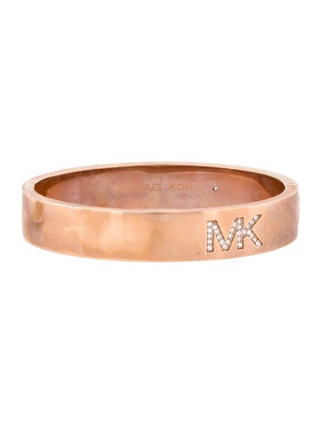 Michael Kors Bangle Crystal Logo Hinged Bracelet
