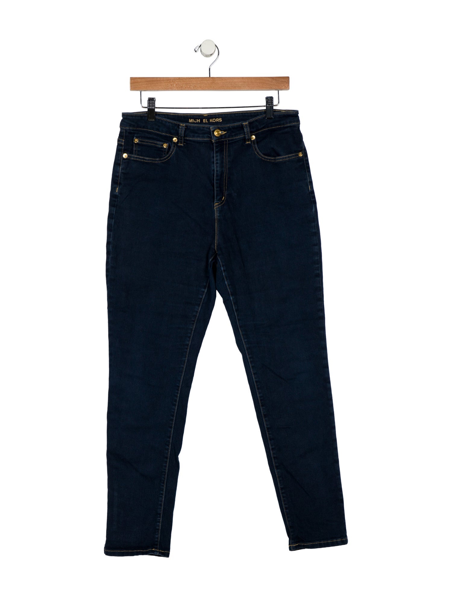 Michael Kors Mid-Rise Straight Leg Jeans