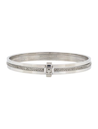 Michael Kors Crystal Buckle Bangle Bracelet Set