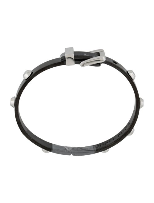 Michael Kors Resin Two-Tone Studded Buckle Hinged Bracelet