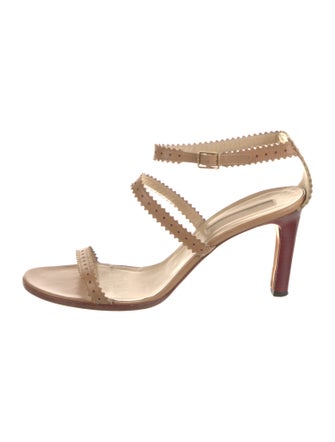 Michael Kors Leather Scalloped Accent Sandals