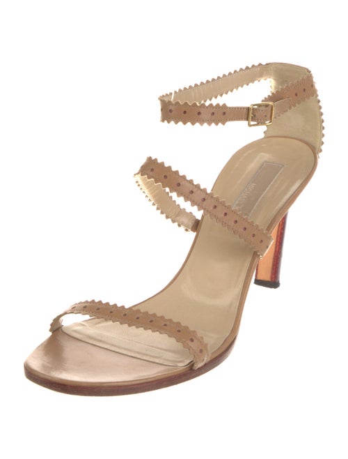 Michael Kors Leather Scalloped Accent Sandals