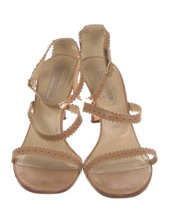 Michael Kors Leather Scalloped Accent Sandals