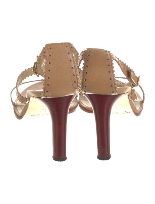 Michael Kors Leather Scalloped Accent Sandals