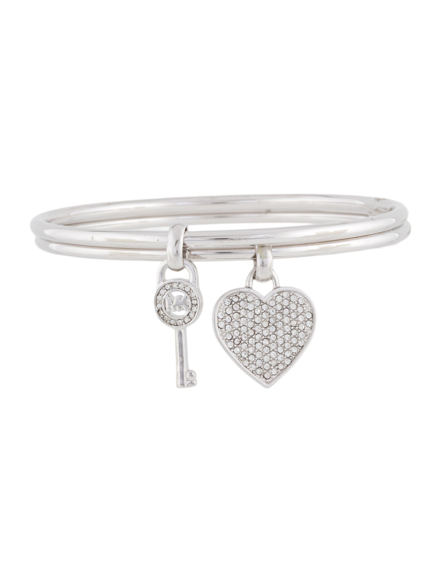 Michael Kors Crystal Heart & Key Bangle Bracelets