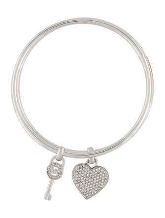 Michael Kors Crystal Heart & Key Bangle Bracelets