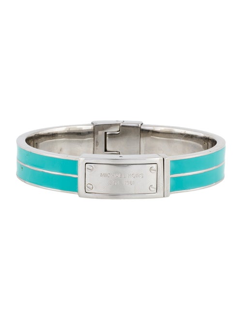 Michael Kors Enamel Plaque Hinged Bangle Bracelet