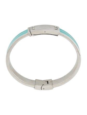 Michael Kors Enamel Plaque Hinged Bangle Bracelet