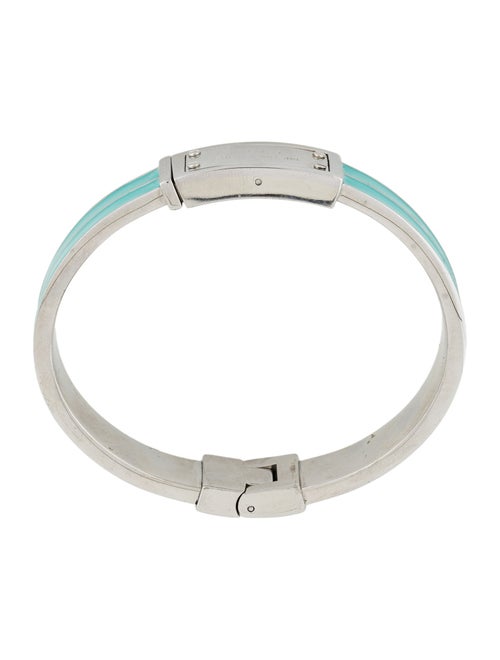 Michael Kors Enamel Plaque Hinged Bangle Bracelet