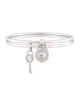 Michael Kors Crystal Padlock/Key Charm Bangle Set Bracelet