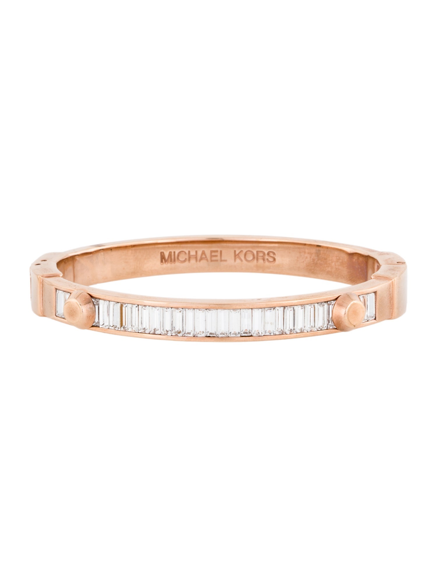Michael Kors Crystal Hinged Bangle Bracelet