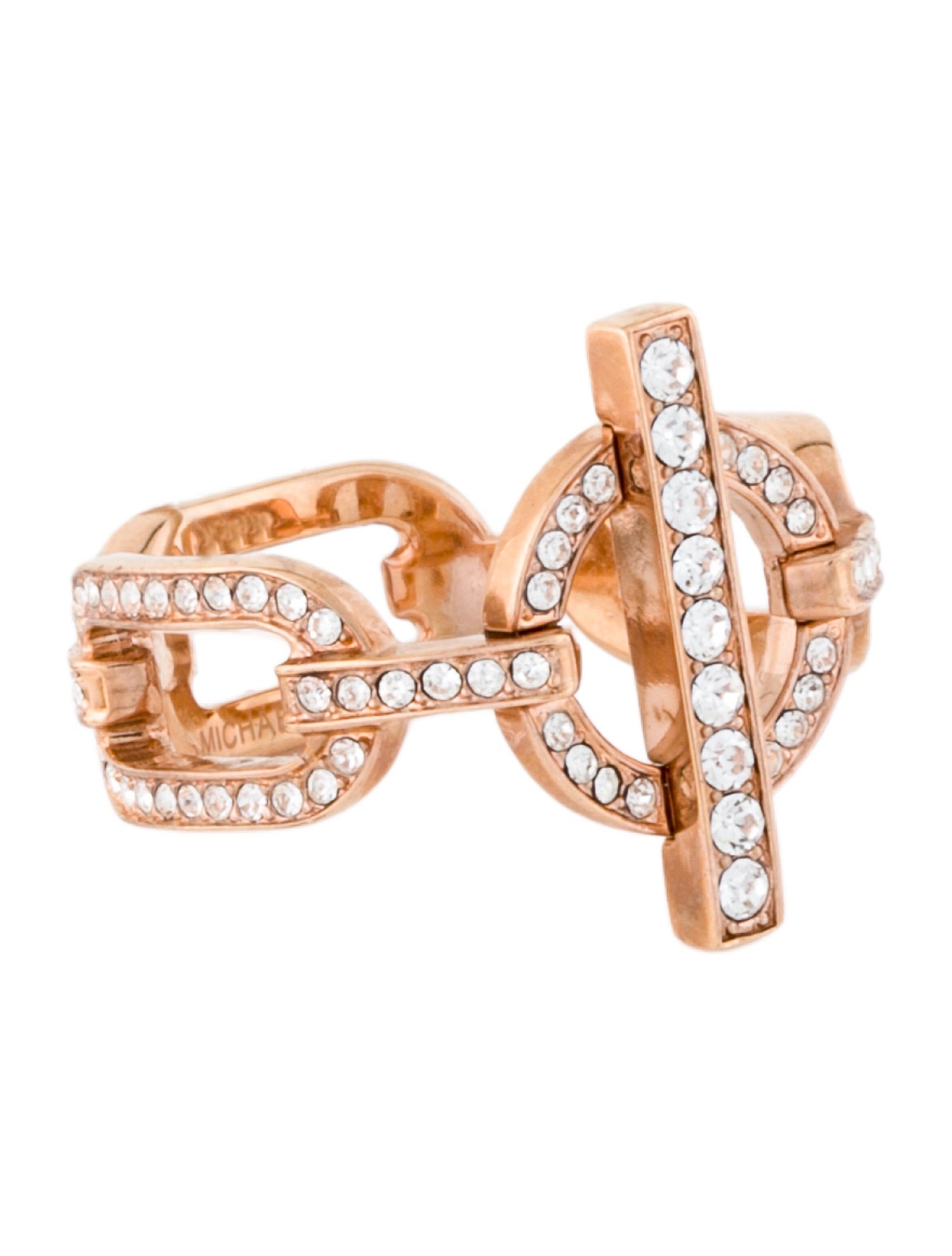 Michael Kors Crystal Cityscape Chain Band Ring
