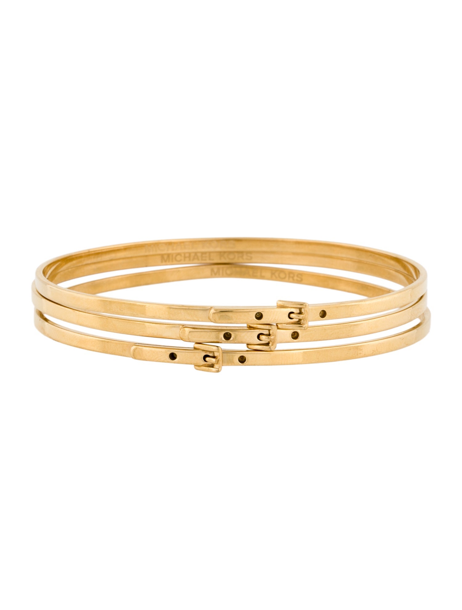 Michael Kors Belt Buckle Set Of Three Bangle Bracelets