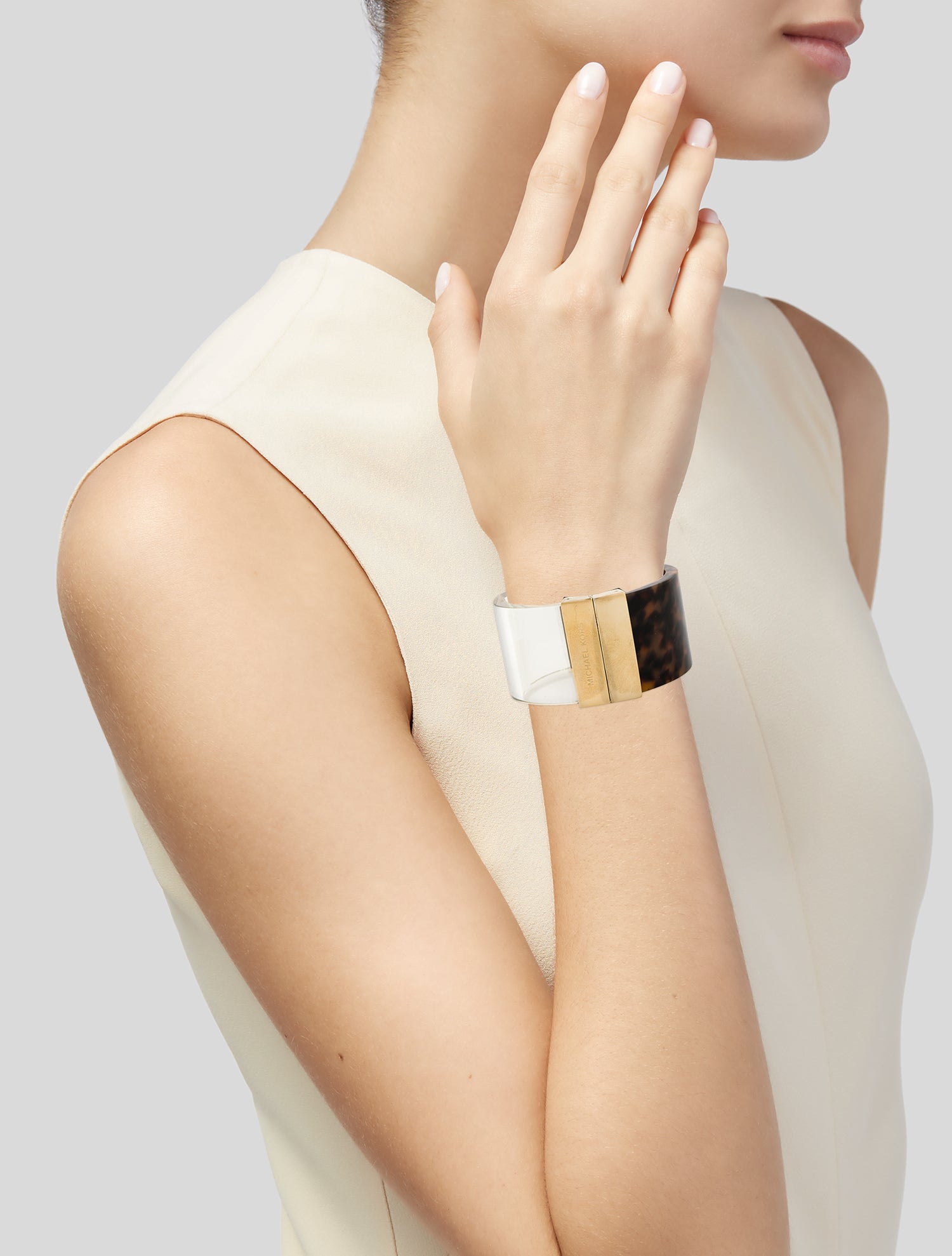 Michael Kors Resin Colorblock Hinged Bangle Bracelet