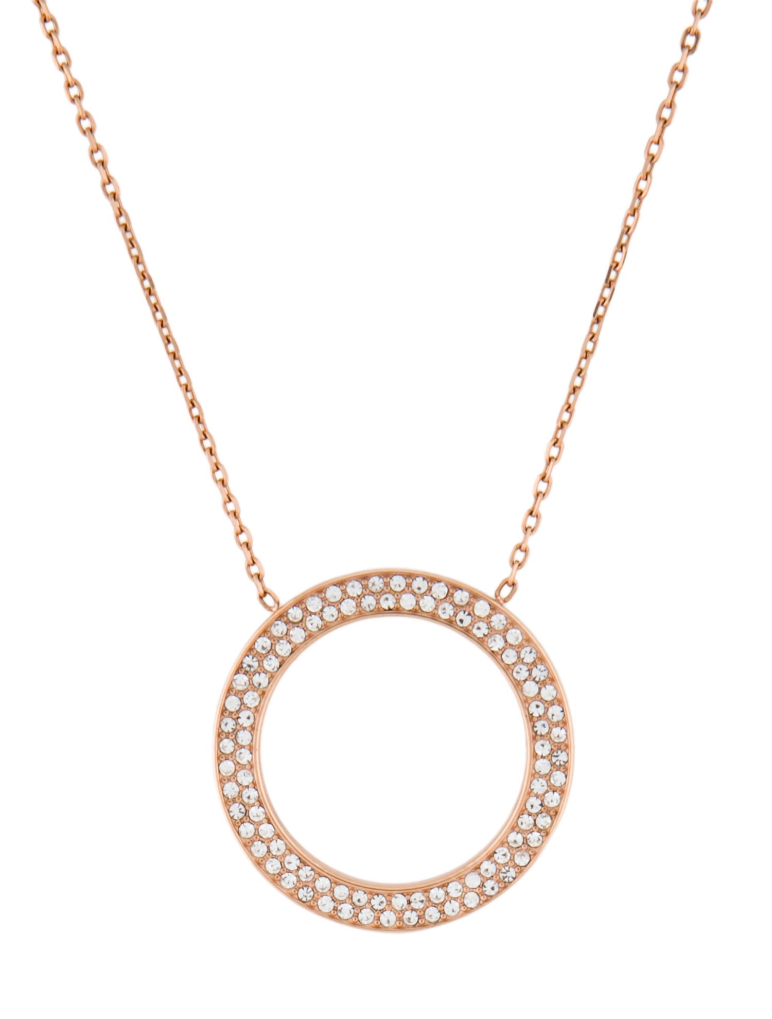 Michael Kors Crystal Open Circle Pendant Necklace