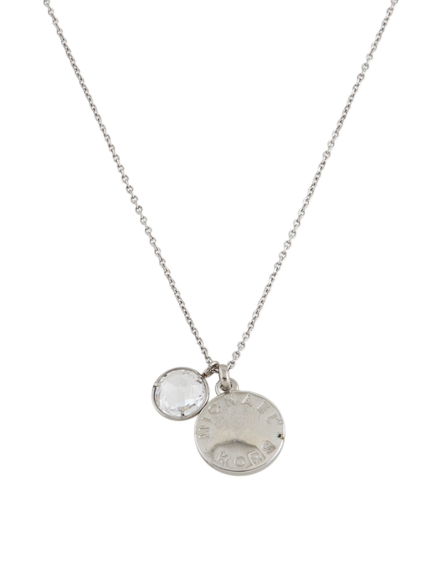 Michael Kors Crystal Disc Pendant Necklace