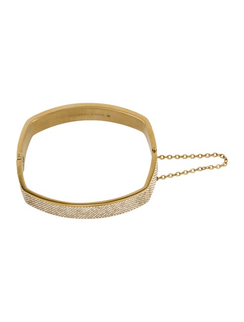 Michael Kors Crystal Pavé Square Hinge Bangle