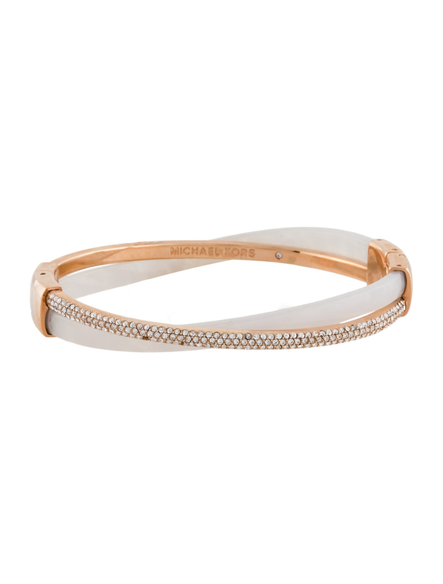 Michael Kors Crystal & Resin Hinged Bangle Bracelet