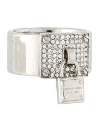 Michael Kors Crystal Pave Padlock Ring