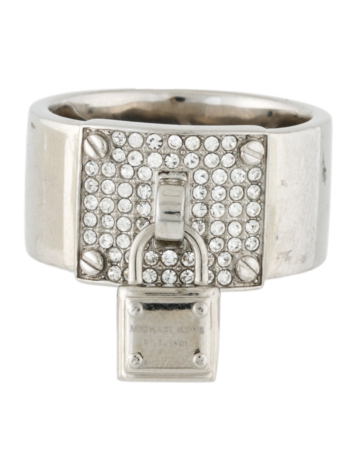 Michael Kors Crystal Pave Padlock Ring