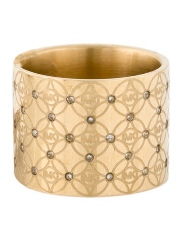 Michael Kors Band Crystal Monogram Ring 8 | 7.5