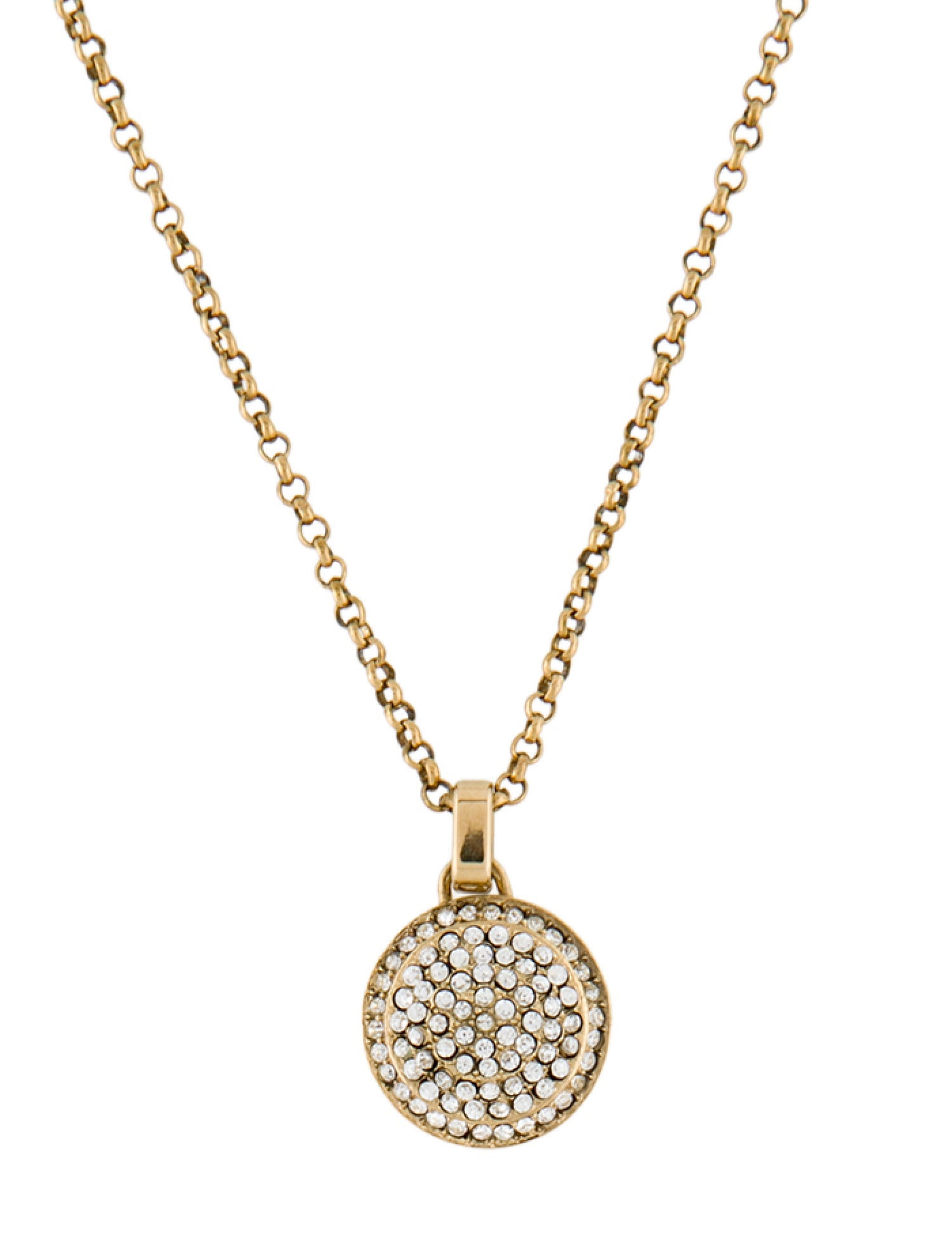Michael Kors Brilliance Disc Pendant Necklace