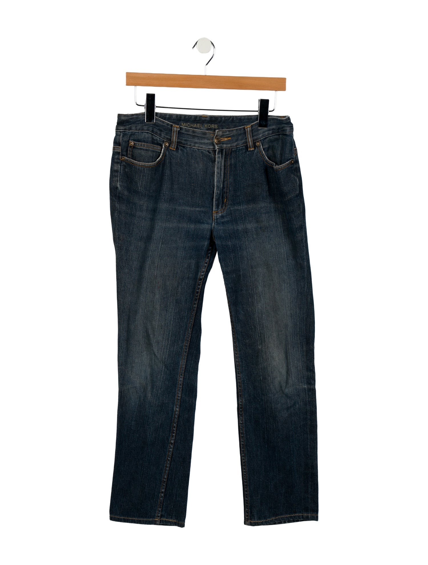 Michael Kors Mid-Rise Straight Leg Jeans