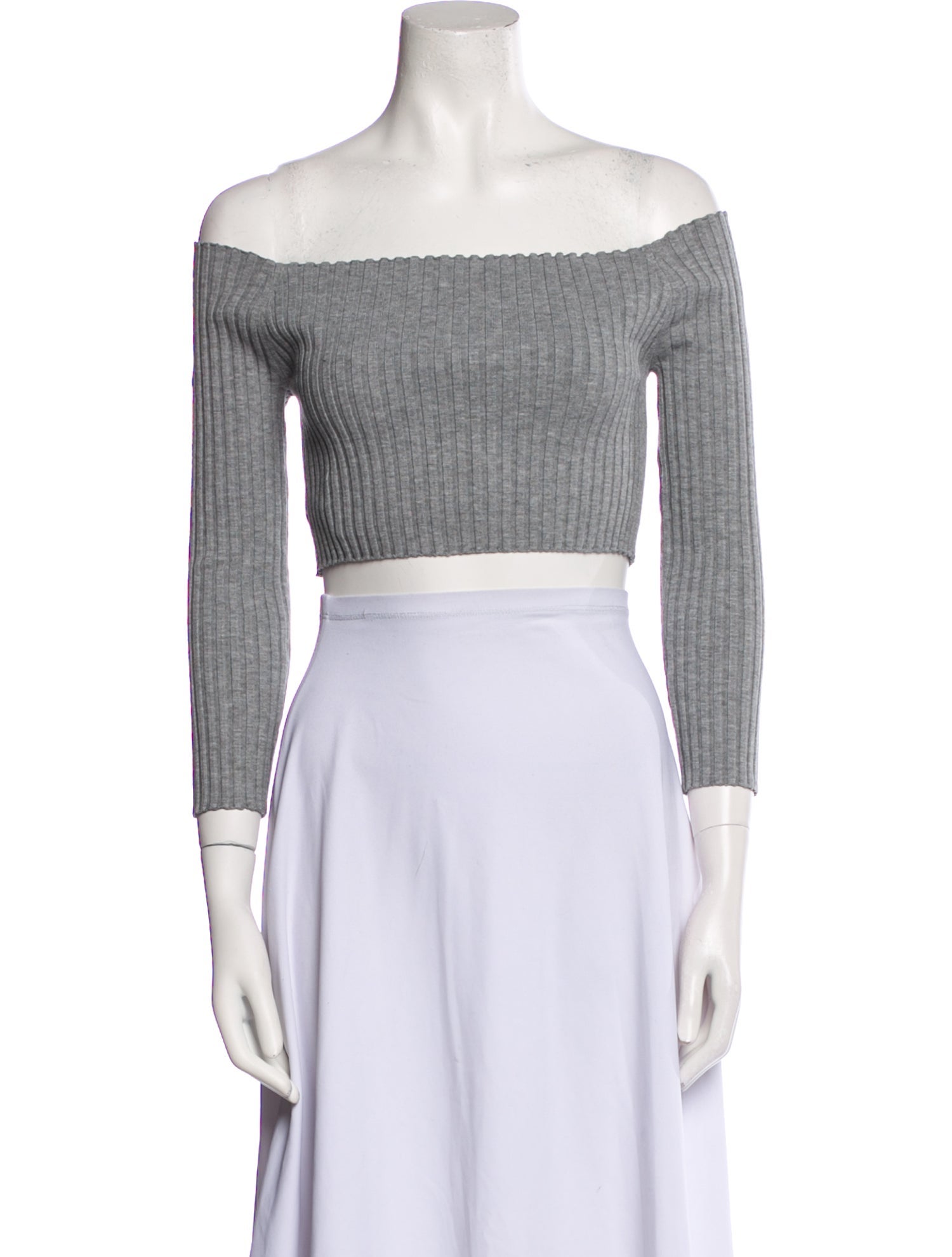 Michael Kors Off-The-Shoulder Three-Quarter Sleeve Crop Top