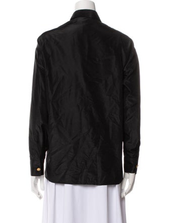 Michael Kors Wool Long Sleeve Button-Up Top