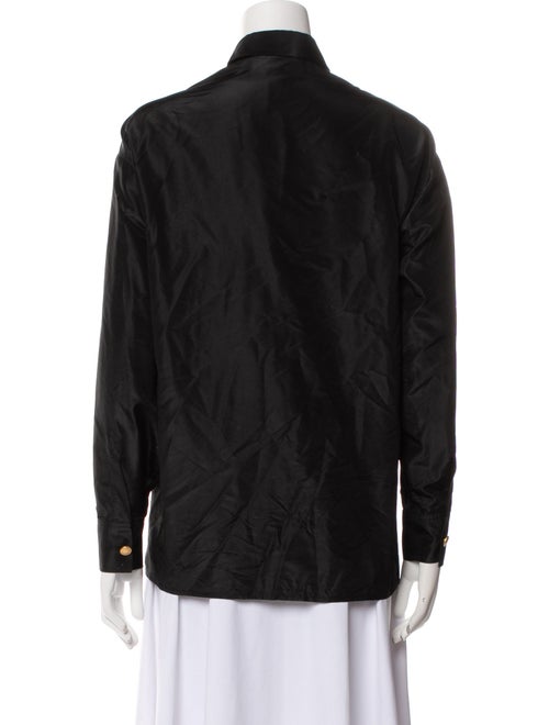 Michael Kors Wool Long Sleeve Button-Up Top