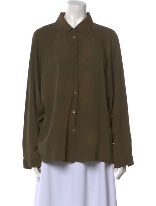 Michael Kors Silk Long Sleeve Button-Up Top