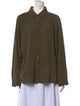 Michael Kors Silk Long Sleeve Button-Up Top