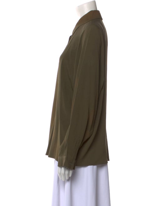Michael Kors Silk Long Sleeve Button-Up Top