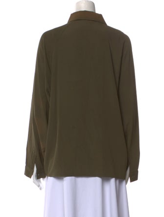 Michael Kors Silk Long Sleeve Button-Up Top