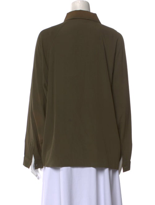 Michael Kors Silk Long Sleeve Button-Up Top